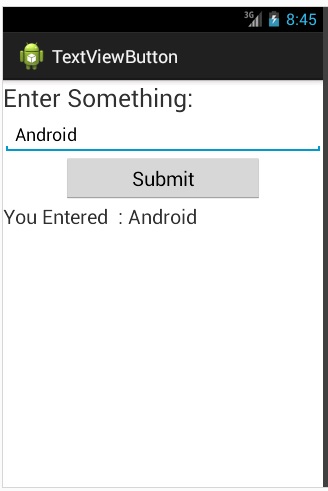 Android EditText Button TextView