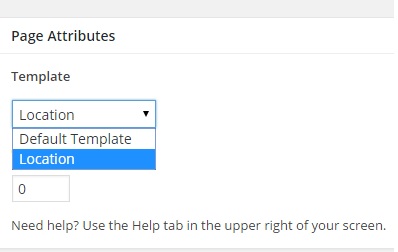 page template selection